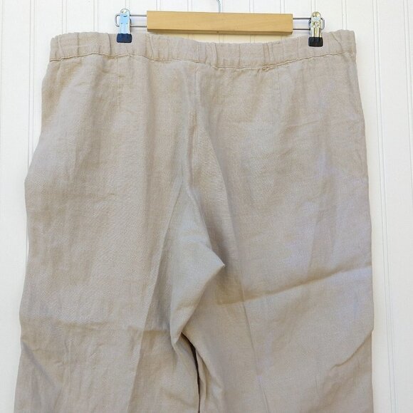J Jill 100% Linen Women's Crop Pants Size L Petite Short Drawstring FLAWS READ - Picture 6 of 10
